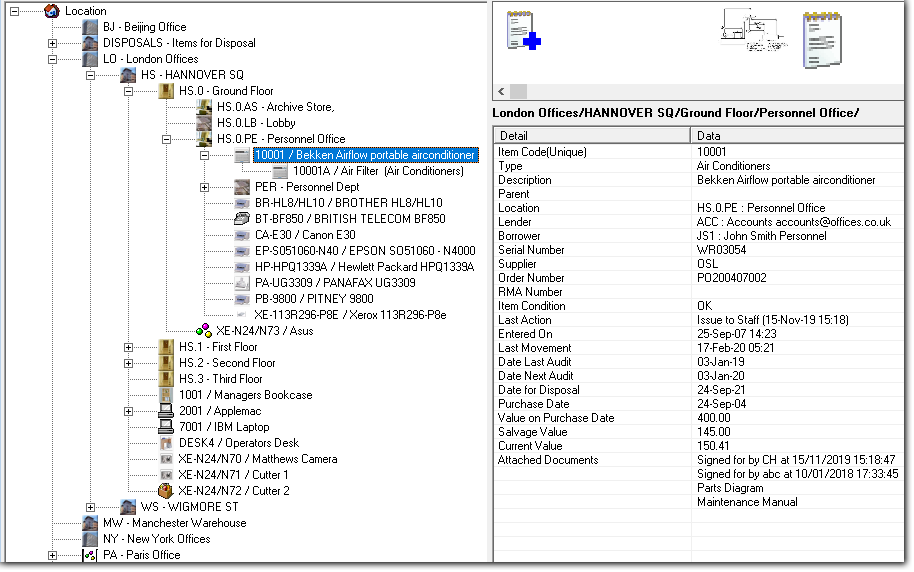 list of asset locations