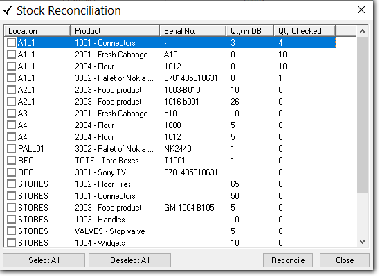 stock reconciliation
